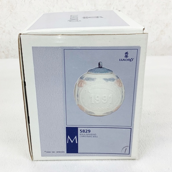 Vintage Lladro 1991 Porcelain Christmas Ball Ornament Handmade Spain New In Box - Picture 7 of 8